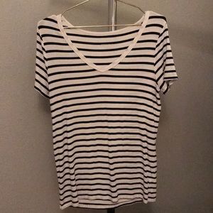striped v-neck